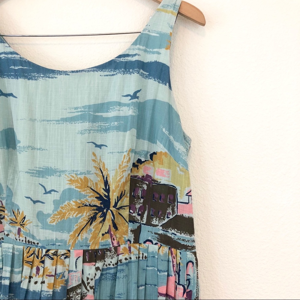 Boden Tall Nancy Dress Riviera Print Blue Beach - Picture 2 of 7